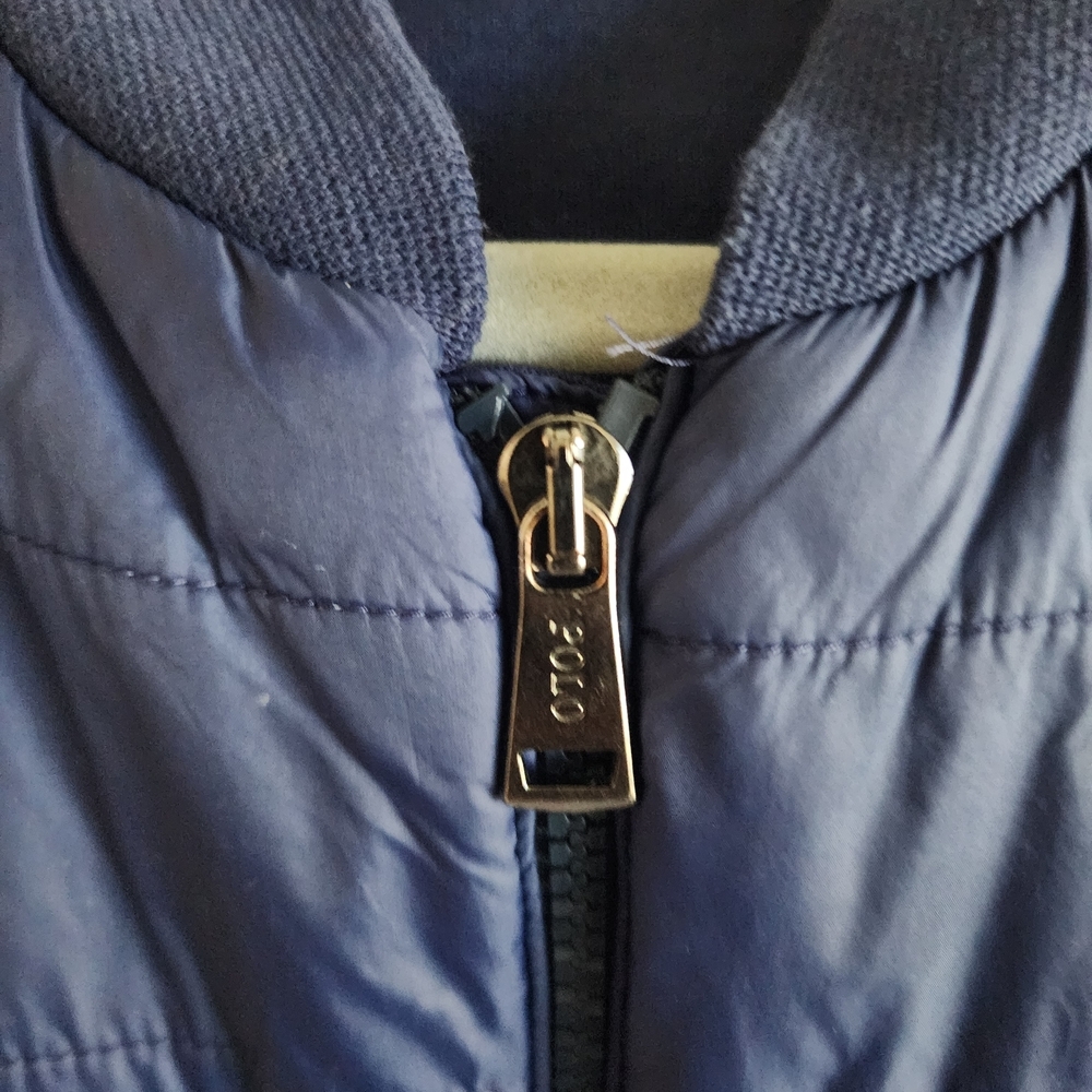 Polo Ralph Lauren Navy Performance Bomber Jacket Lightweight Logo Zip Front - Picture 3 of 9